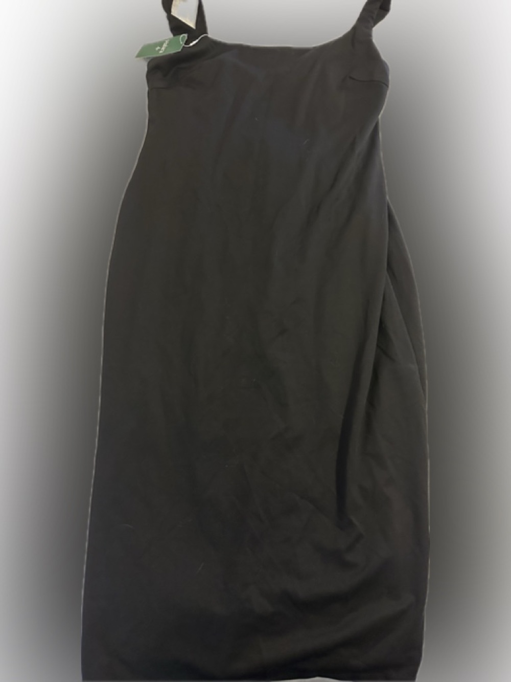 HALARA Women's Black Square-Neck Midi Dress Large NWT